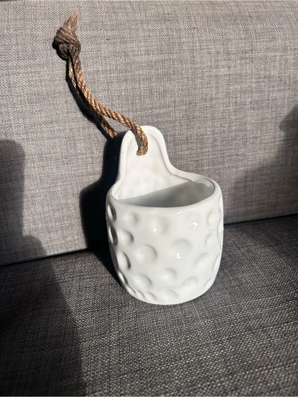 Japandi Ceramic Hanging Planter Vase Pot Holder with Rope #0530261